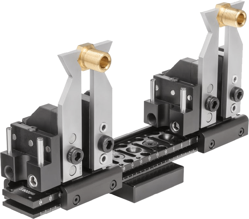 2-fach-Aufspannung mit kurzer Systemschiene auf SWA-39